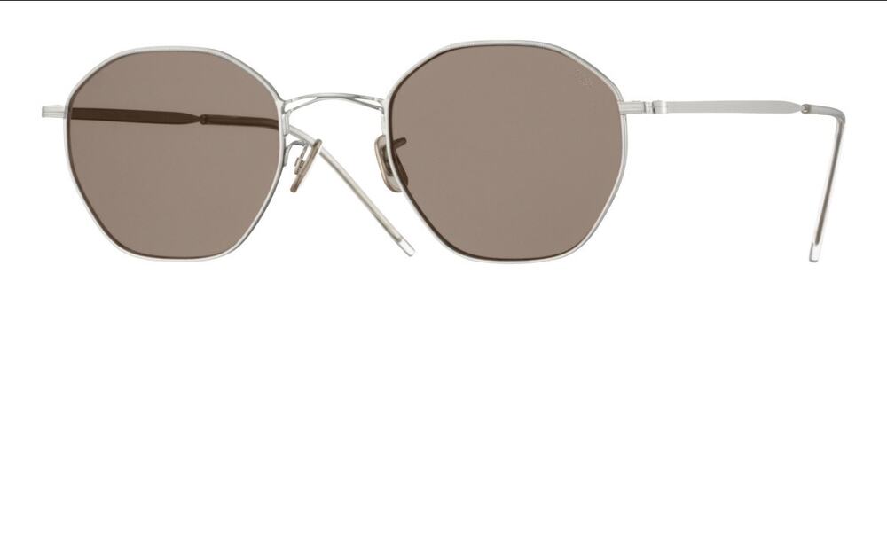 Eyevan 7285 Octagon-Frame Titanium Rim Sunglasses Style 722 Grey Lens 49-22-148